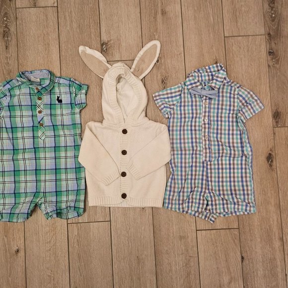 Gymboree - Andy & Evan - 3-6 M - Baby Boy - Summer Easter - Rompers - Sweater - Picture 5 of 10